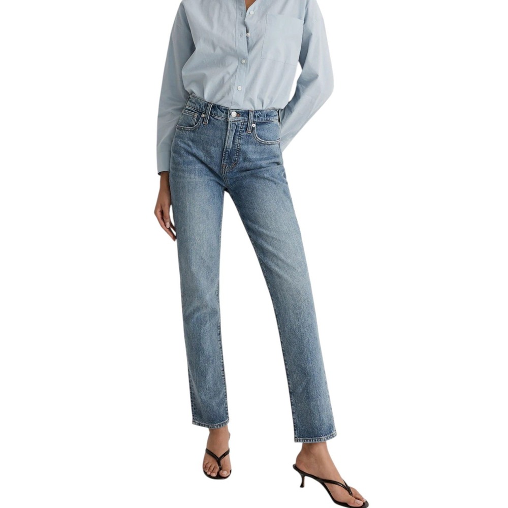 Madewell Perfect Vintage Jeans 26 Heathcote Wash High Rise Straight Leg 90s Chic